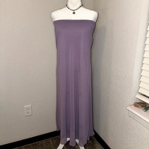 Alex Evenings Maxi Dress Women Medium Lavender Chiffon Strapless Cocktail Formal - Picture 1 of 7
